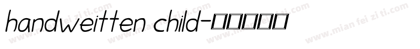 handweitten child字体转换